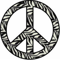 Zebra Peace Sign Photo Sculpture