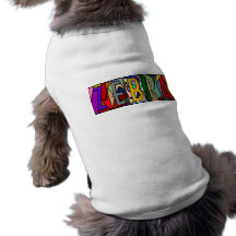 ZEBRA ~ PERSONALIZED BIG LETTER PET-WARE FOR DOGS! DOG TEE SHIRT
