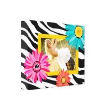 Zebra Photo Canvas Bold Daisy Yellow Stretched Canvas Prints