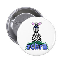 ZEBRA PINBACK BUTTON