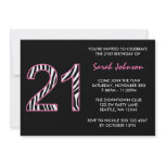 Zebra Pink and Black 21st Birthday