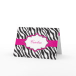 Zebra Pink Ribbon Thank You Card