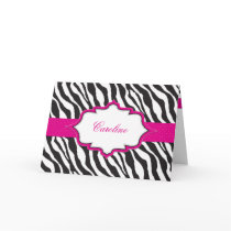 Zebra Pink Ribbon Thank You Card