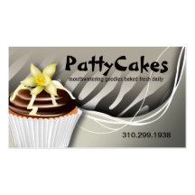 Zebra Pop Cupcakes - ombre grey Business Card Templates