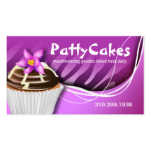 Zebra Pop Cupcakes - ombre purple Business Card Templates