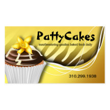 Zebra Pop Cupcakes - ombre yellow Business Cards
