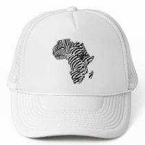 Zebra Print African Safari Africa Map Trucker Hats