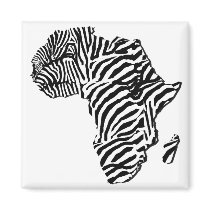 Zebra Print African Safari Africa Map Fridge Magnet