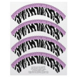 Zebra Print and Lavender Lace Cupcake Wrappers Letterhead Template