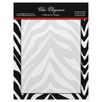 Zebra Print and Red Lace Letterhead