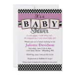 Zebra Print Baby Blocks Baby Shower Invitation