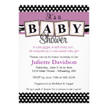 Zebra Print Baby Blocks Baby Shower Invitation