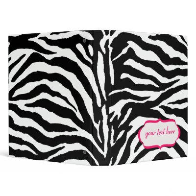 Zebra print binders by fine stationery Zebra print binder