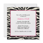 zebra print birthday party invitations