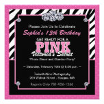 Zebra Print Birthday Party Invitation