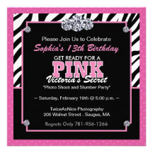 Zebra Print Birthday Party Invitation