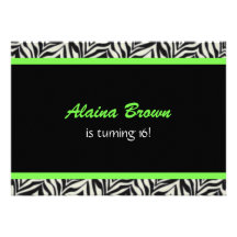 Zebra Print Birthday Party Invitations
