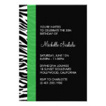 zebra print birthday party invitations