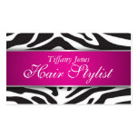 Zebra Print Cosmetology Business Card
