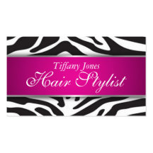 Zebra Print Cosmetology Business Card
