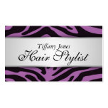 Zebra Print Cosmetology Business Card (Lavender)