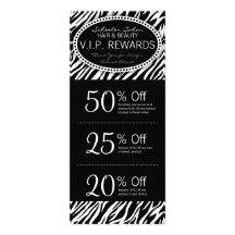 Zebra Print Custom Salon Coupons Specials Custom Rack Card