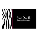 Zebra Print Fashion Designer Hair Stylist Salon Business Card Template