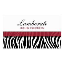 Zebra Print Fashion Elegant Modern Classy Maroon Business Card