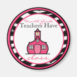 Zebra Print Fourth Grade Teacher Magnet