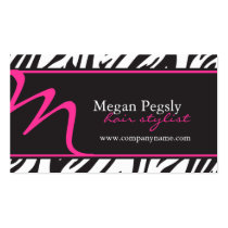 Zebra Print Hair Stylist Business Cards