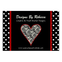 Zebra Print Heart with Polka Dots Business Card