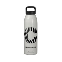 Zebra Print Monogram C Drinking Bottles