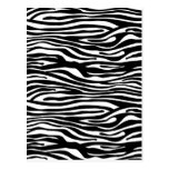 Zebra Print Pattern - Black and White Post Card