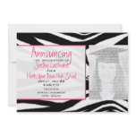 Zebra Print & Pink Graduation Photo Announcement