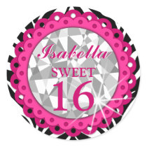 Zebra Print, Pink Lace and Diamond Stickers