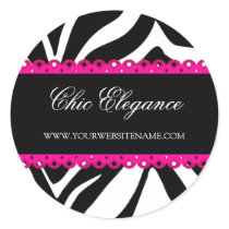 Zebra Print & Pink Lace Stickers