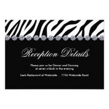 Zebra Print Reception Cards Announcement