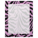 Zebra print, retro colors black + lavender letterhead