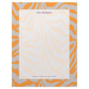 Zebra print, retro colors orange + grey letterhead