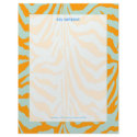 Zebra print, retro colours baby blue + oramge letterhead