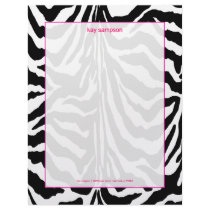 Zebra print, retro colours fuschia accent