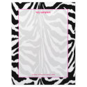 Zebra print, retro colours fuschia accent letterhead