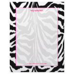 Zebra print, retro colours fuschia accent letterhead