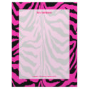 Zebra print, retro colours fuschia + black letterhead