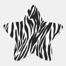 zebra print star sticker