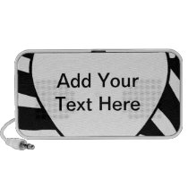 Zebra Print Stripes White Heart Speaker