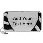 Zebra Print Stripes White Heart Speaker