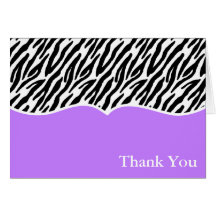 Zebra Print Thank You Cards