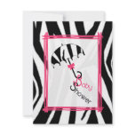 Zebra Print Umbrella Baby Shower Invitation