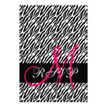 Zebra Print Wedding RSVP for Square Invites